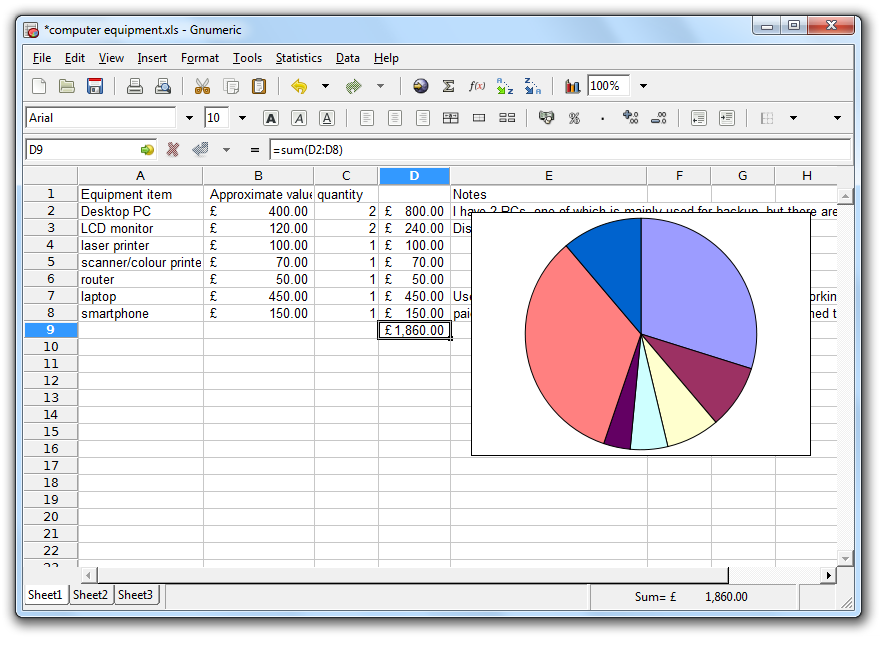 Gnumeric user image.